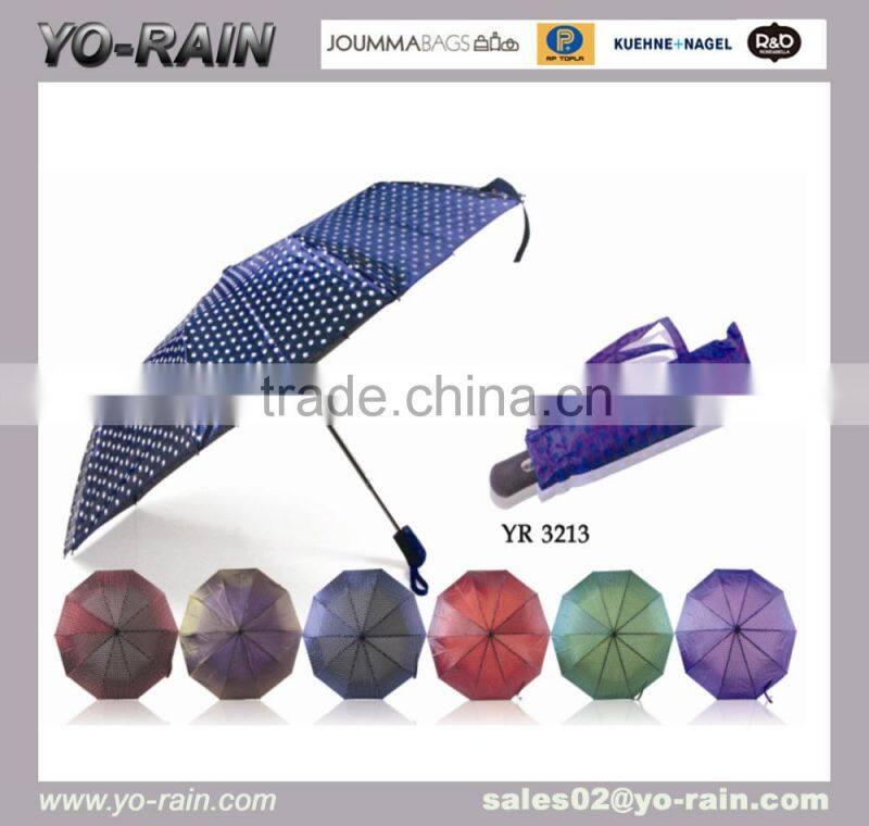 3 folding cheap UV black metal frame check silver umbrella