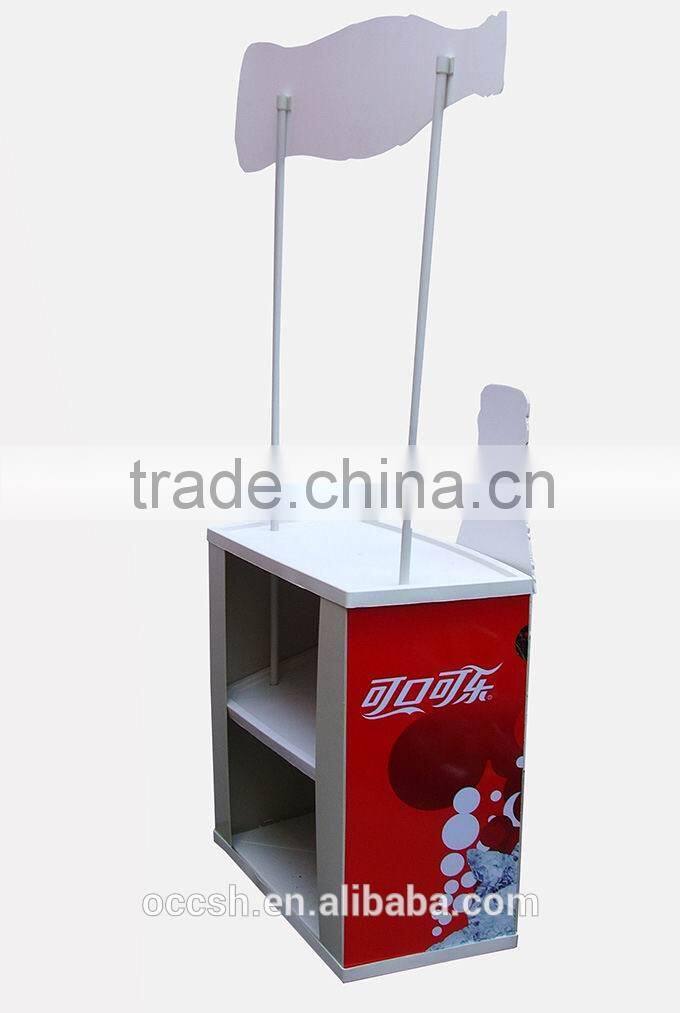 Plastic Double Layer Promotion Desk Display Stand Sale Table