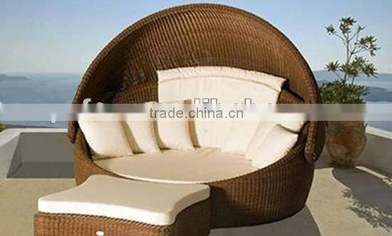 outdoor synthetic rattan furniture aluminium beach bed