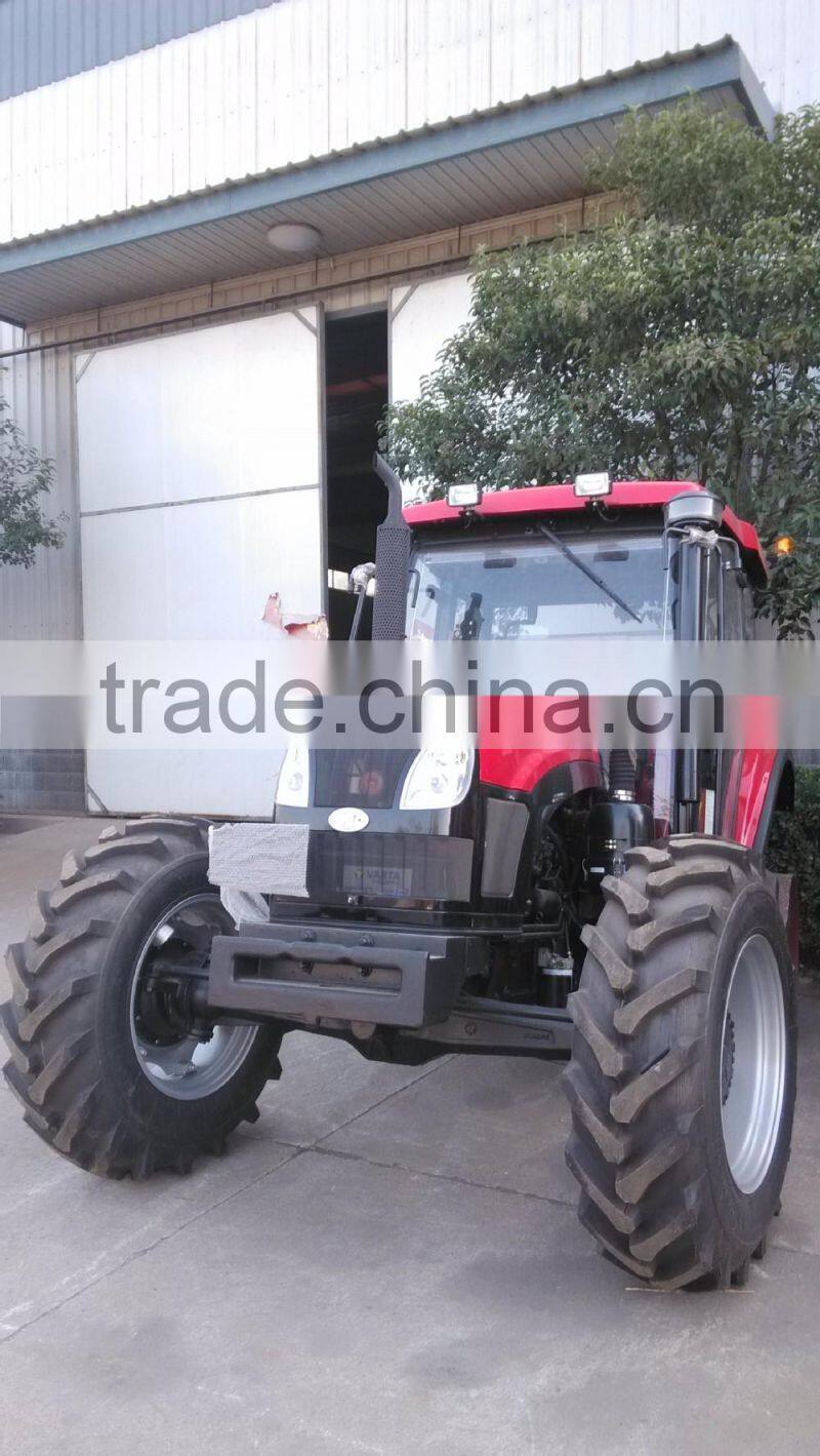 70 hp 4WD Farm Tractor with implements:front end loader,backhoe,log trailer with crane,dozer blade