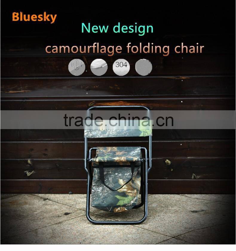 600D Oxford fabric camouflage portable folding hiking fishing stool chair with bag