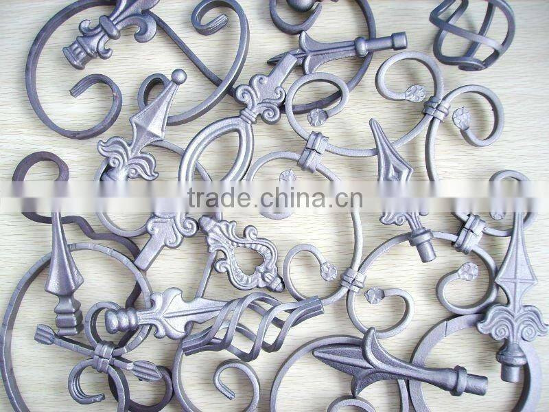 Ornamental Forged Wrought Iron Fence Scroll For Garden