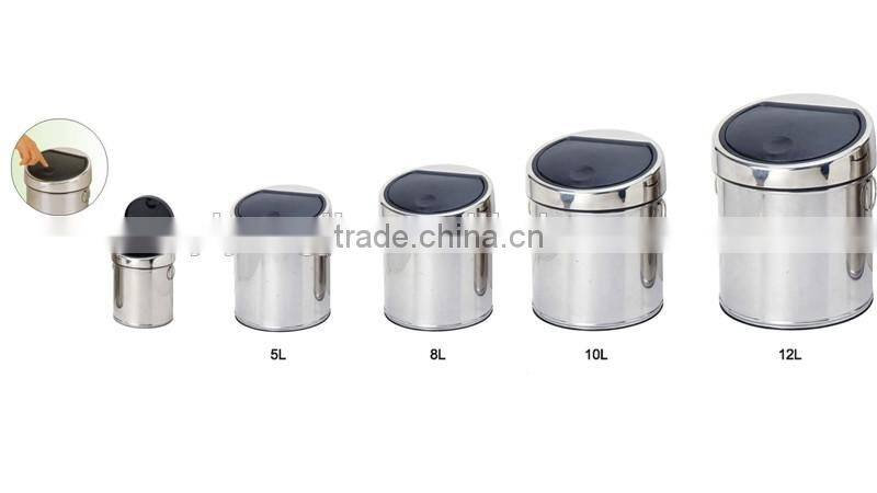 hand press type waste bin 20 liter stainless steel trash can