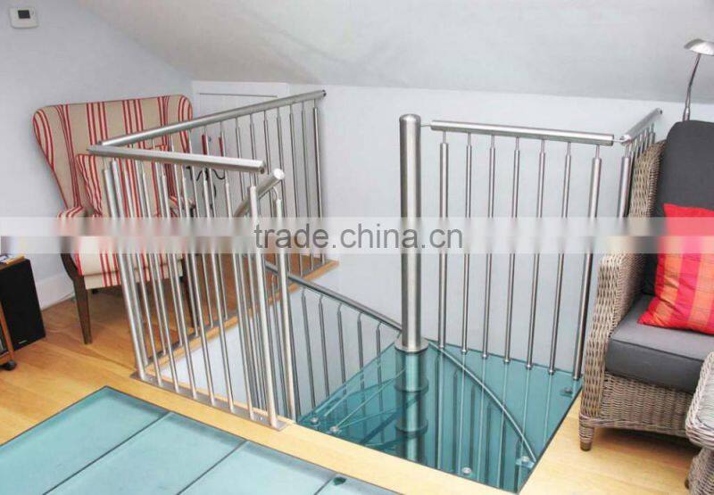 China factory indoor space-saved glass spiral staircase prices