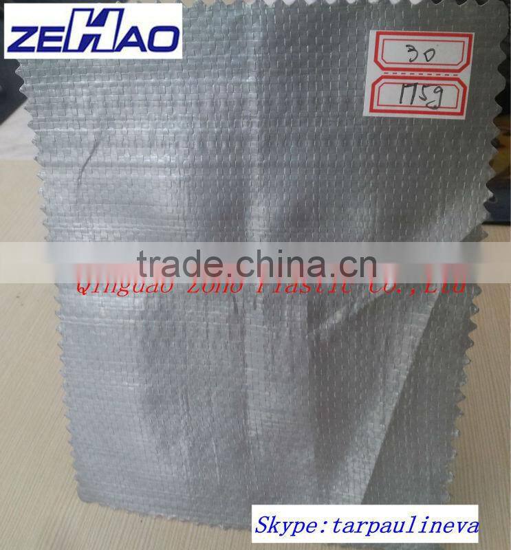 175gsm silver color tarp&ready made pe tarpaulin&ldpe coating with rope and eyelet