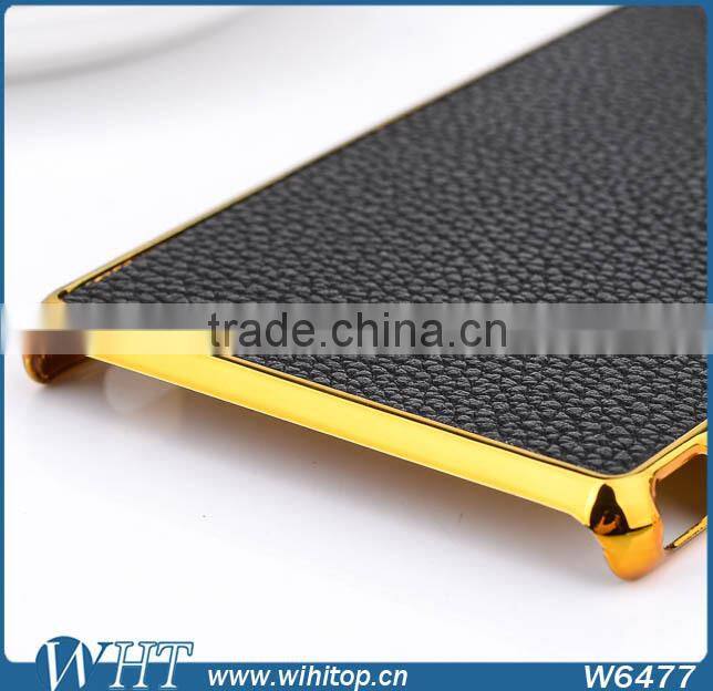 Alibaba Express Hot Sale PC Back Cover for Sony Z3 Case, Chrome Leather Case for Xperia Z3
