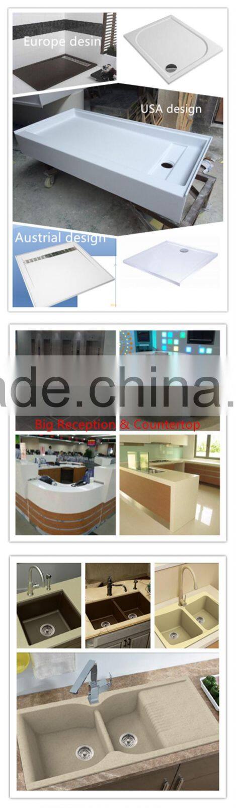 american style deep solid surface marble shower tray