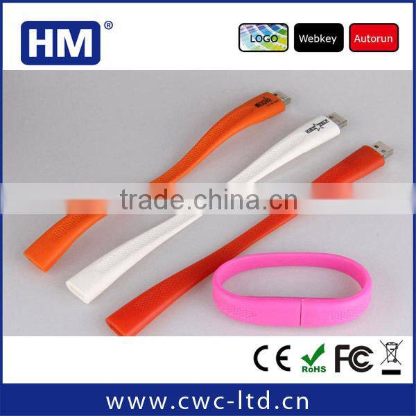 wholesale gift silicone usb bracelet for promotional 1gb/2gb/4gb/8gb/16gb/32gb/64gb