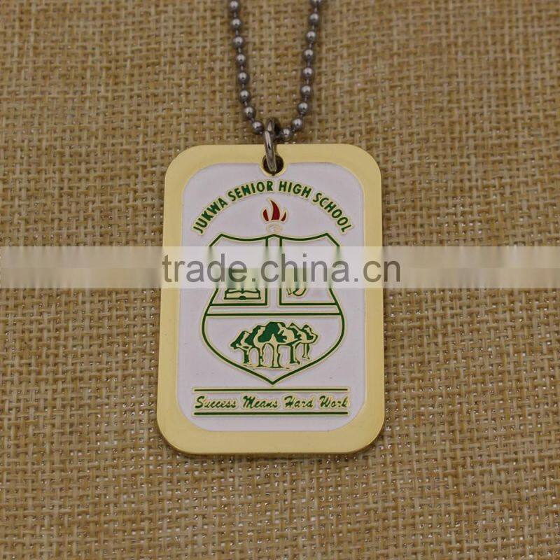 wholesale zinc alloy dog tag with necklace