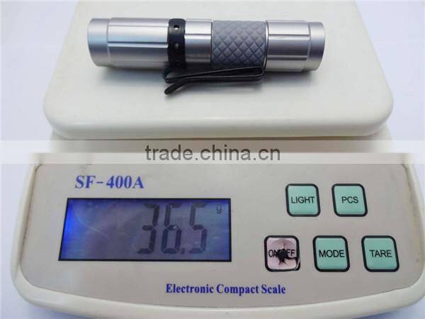 GS-5019 Aluminum 0.75W strong light led small torch light with rubber and clip