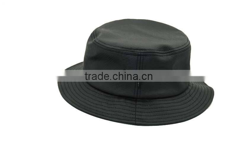 custom black snake leather bucket hat wholesale