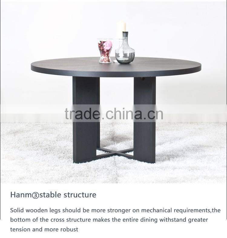 HANM modern design solid wood round dinning table home furniture