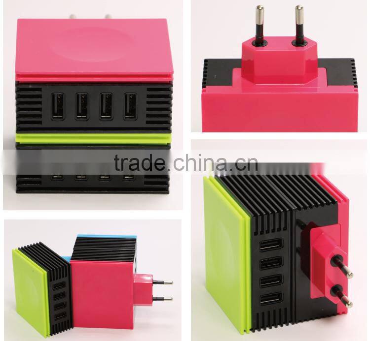 2015 New Style 4 Ports 4.2A Multi USB Wall Charger with Powerful Output