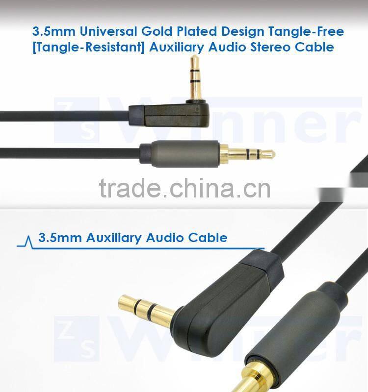 Aluminum Shell 3.5mm Auxiliary 90 degree Right Angle Audio Cable
