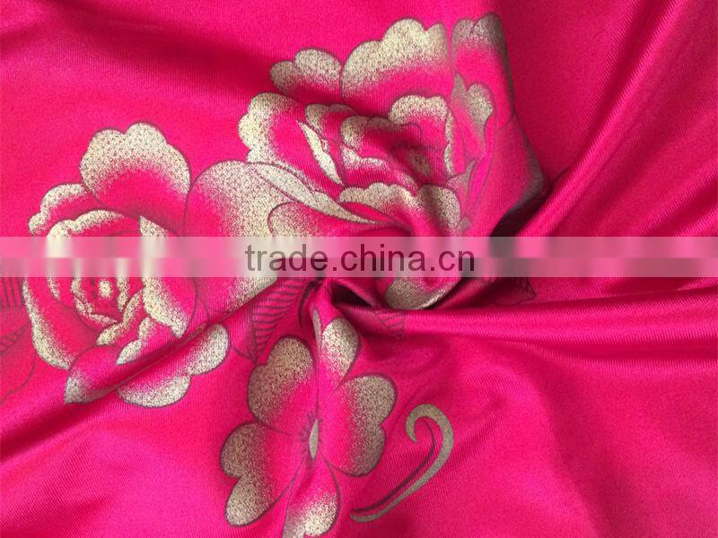 100% polyester flash powder flower print fabric