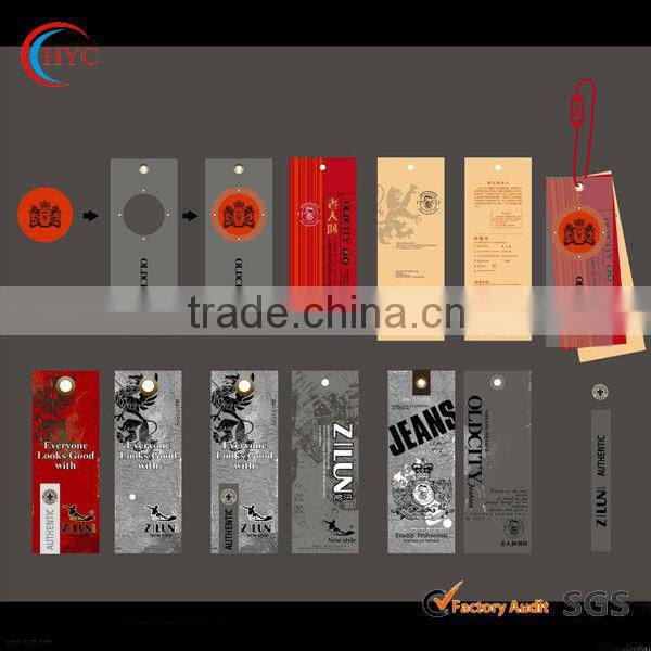 high grade printed personal hang tags for private company