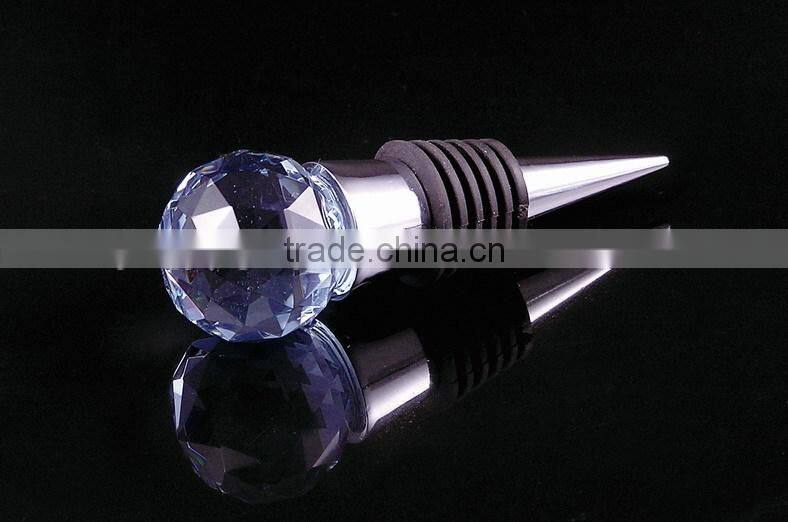 Promotional Faceted Ball Shape Crystal Wine Stopper for Party Favor