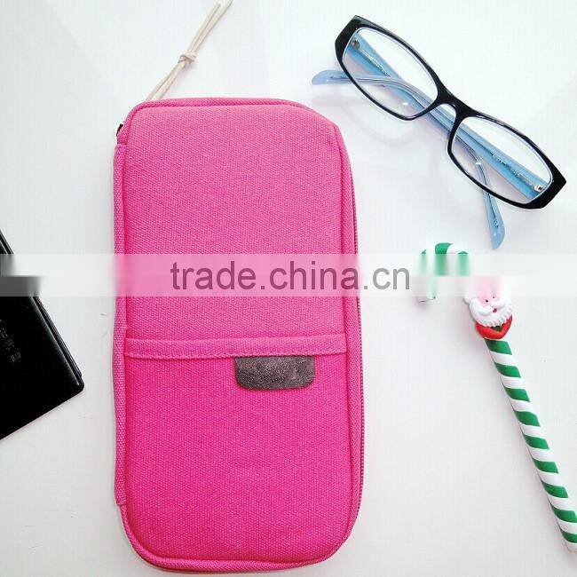 Hot Sale cheap custom soft cotton passport holder wallet card holder