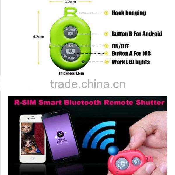wireless bluetooth remote shutter remote control for mobile phone IOS and Android