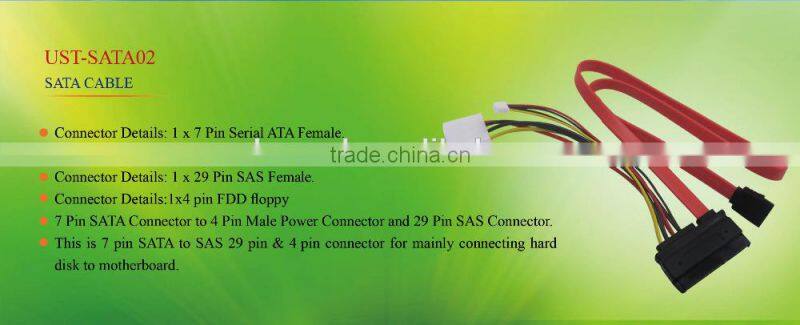 wholesale High quality super speed 29pin/7pin/4pin sata cable