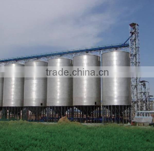 Galvanized hopper bottom corrugated grain silo