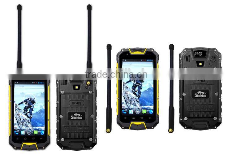 snopow M8 IP68 waterproof quad core walkie talkie 5km android 4.4 NFC wireless charger 4.5 inches rugged waterproof cell phone