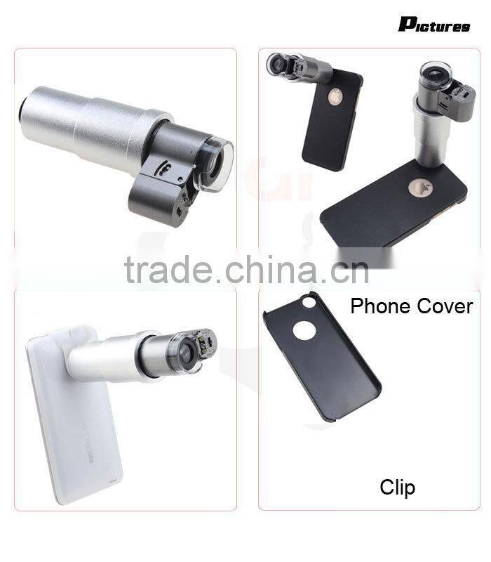 portable 200x LED Light Microscope White Blue Lighting Microscope for smartphone mobile phone cover clip mount for iphone 6 plus