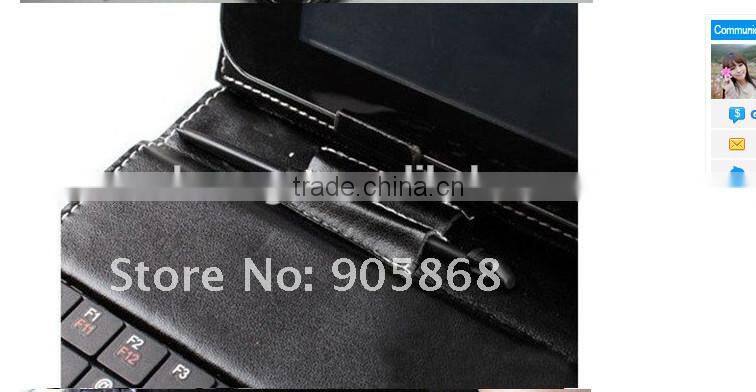 2014 hot selling leather case for 7 inch keyboard Tablet PC with Mini USB 2.0 connector