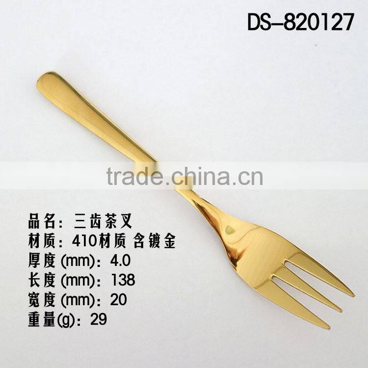 Best sale gold plated 410 material with cloth wheel light cutlery set