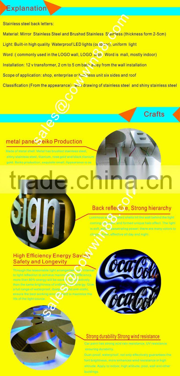 High Quality Outside led lighted sign , lighted sign letters
