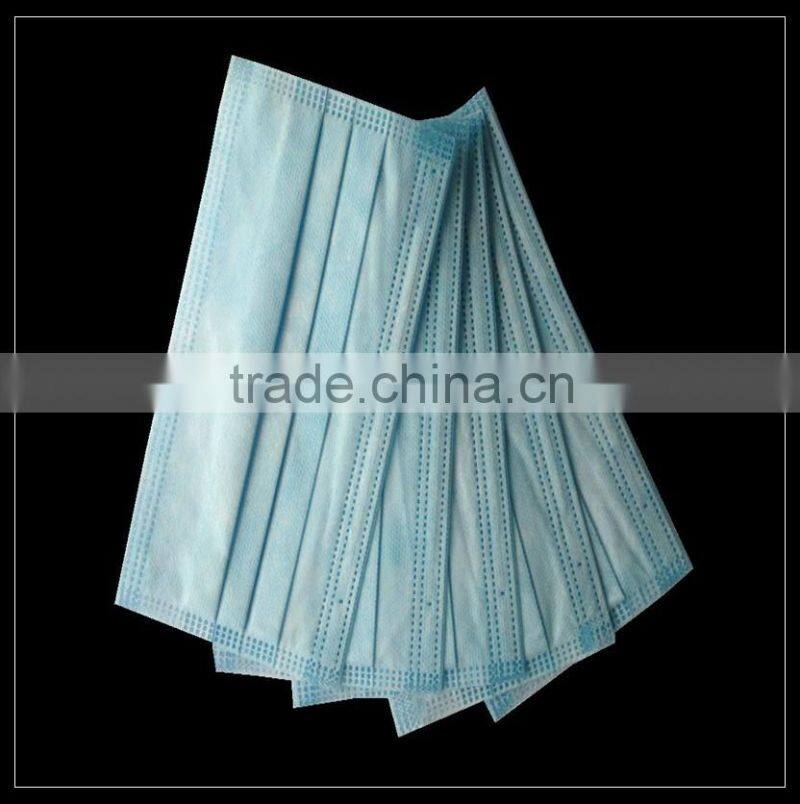 3ply blue disposable non-woven medical/laboratory face mask