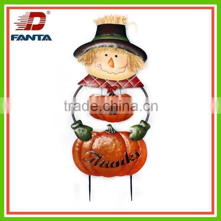Awesomoe handmade iron Thanksgiving pumpkin stake for outdoor decor