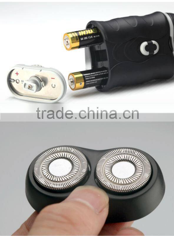 Black men's electric shaver 2-blades electric razor good for travel