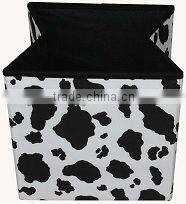 Stronger!! Grey PVC Leather folding storage ottoman