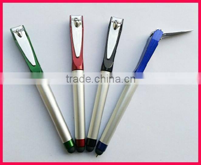 2013 plastic touch pen with clipper