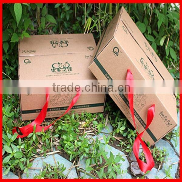 New Design Delicate Design Empty Corrugated Fruit Packaging Gift box With red Ribbon Wholesale