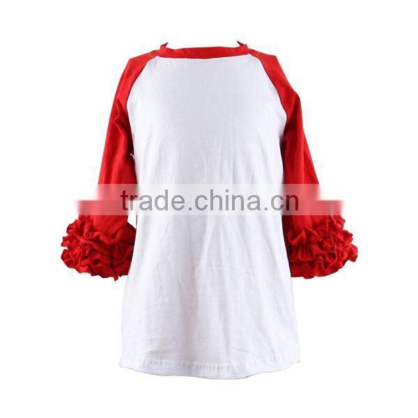 wholesale icing ruffle shirt children's boutique clothing ruffle t shirt new style top for girls