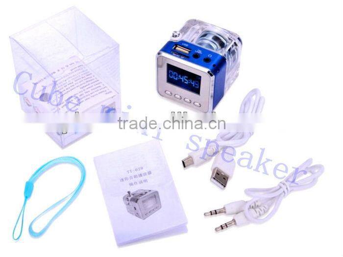 mini speaker Support TF/U disk/MP3 format/ FM radio FM Radio with double antenna in stock