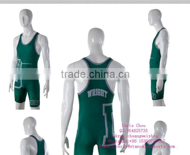 Stan Caleb custom digital printing pro wrestling wear, wrestling singlet