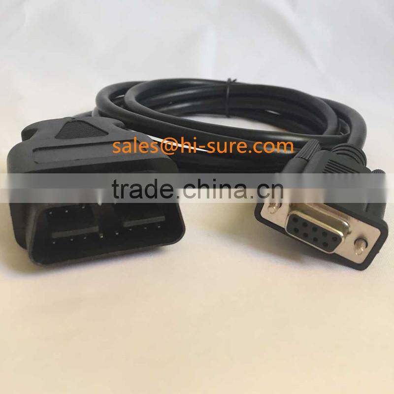 J1962 OBD2 16 pin male connector to rs232 db9 female connector for hand tool