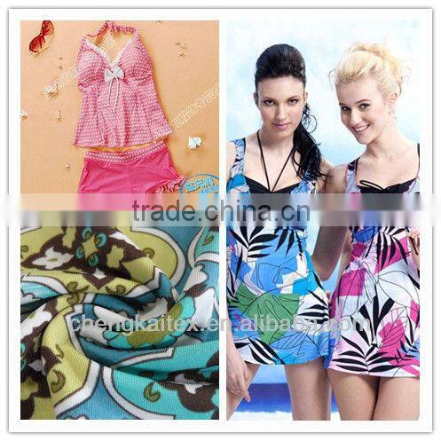 knitted fabrics of polyester spandex single jersey for swimming fabric