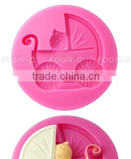 3D Decor Mold Baby carriage Silicone Moulds