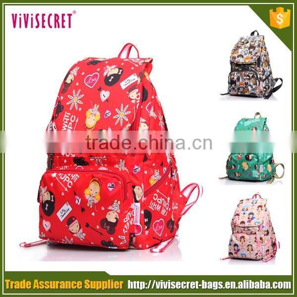2016 outdoor backpack fashion leisure coffee floral backpack for men and women