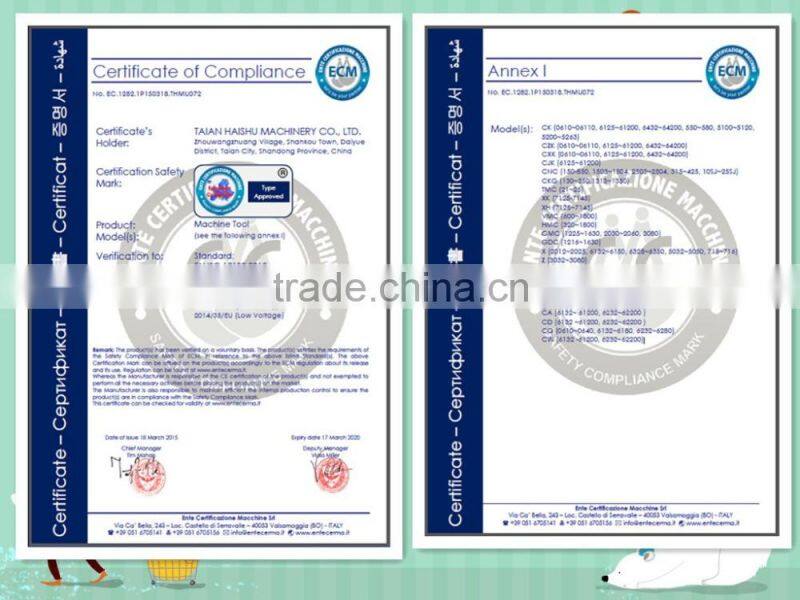 China Haishu Large diameter high speed CNC lathes ck6140T