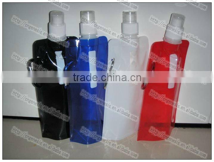 2016 sports foldable water bottle/food contact plastic water bottle