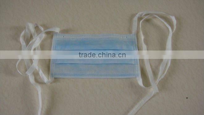 surgical disposable face mask with tie