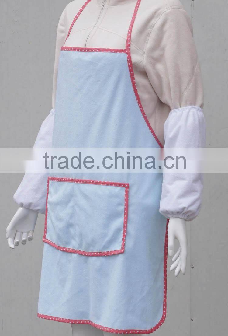 Real Picture China Custom Plain 100% Cotton Terry Waterproof Kitchen Apron