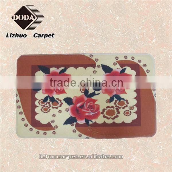 New style polyester leaf printed home decorative bath rugs