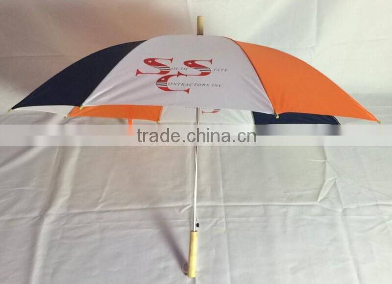 2016 year hot sale straight umbrella with wooden handle