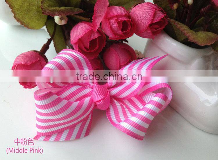 Cute Baby Bow Ties Grosgrain Ribbon Stripe Baby Hair Bow